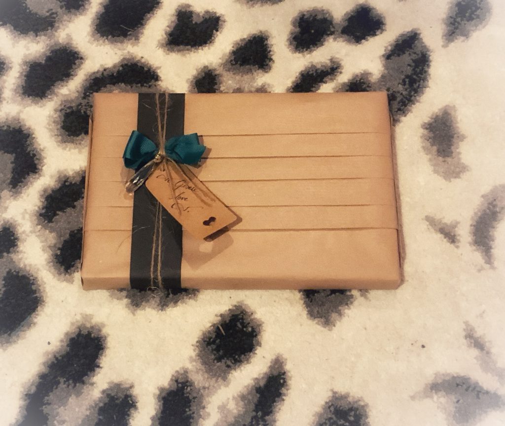 Although plain brown Kraft paper, the pleating helps to add interest to your gift.
